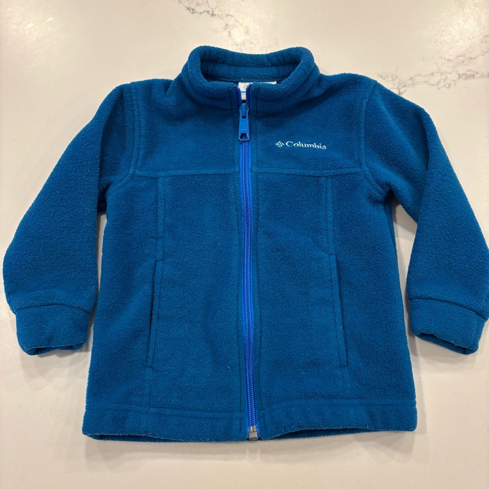 Columbia Infant 18-24 Months Blue Fleece Zip Up Jacket Long Sleeves with Pockets
